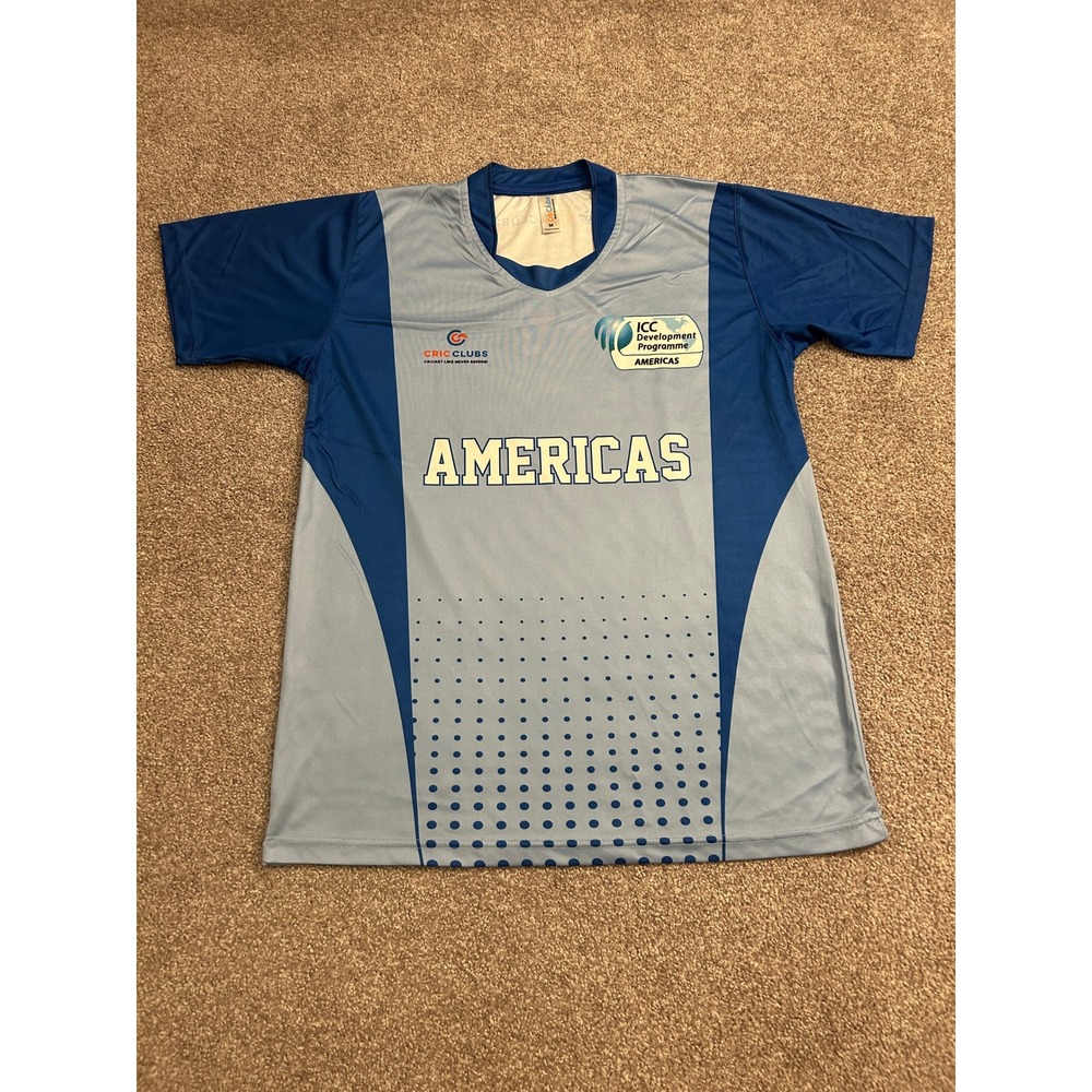 CricClubs ICC Development Programme Americas Jersey Mens Medium Blue Excellent